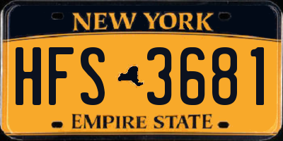 NY license plate HFS3681