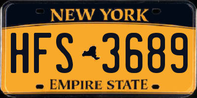 NY license plate HFS3689