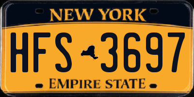 NY license plate HFS3697