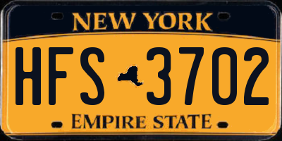 NY license plate HFS3702