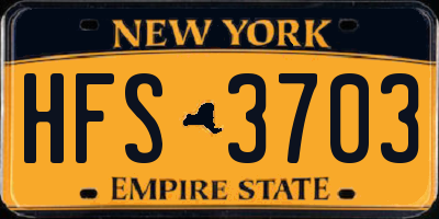 NY license plate HFS3703
