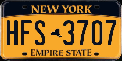 NY license plate HFS3707
