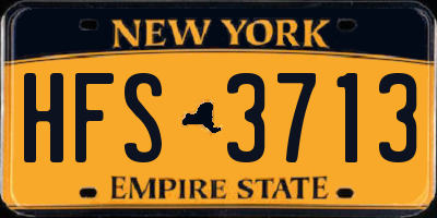 NY license plate HFS3713