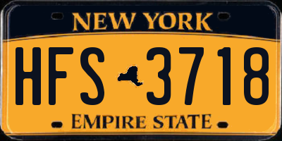 NY license plate HFS3718