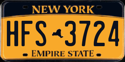 NY license plate HFS3724