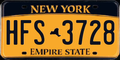 NY license plate HFS3728