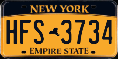 NY license plate HFS3734