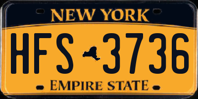 NY license plate HFS3736