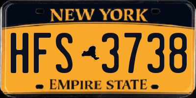 NY license plate HFS3738