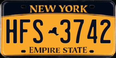 NY license plate HFS3742