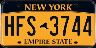 NY license plate HFS3744