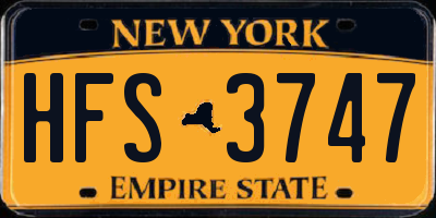 NY license plate HFS3747