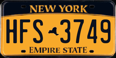 NY license plate HFS3749