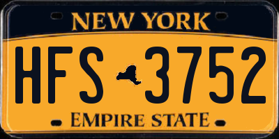 NY license plate HFS3752