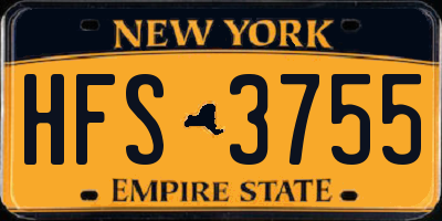 NY license plate HFS3755