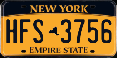 NY license plate HFS3756
