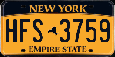 NY license plate HFS3759