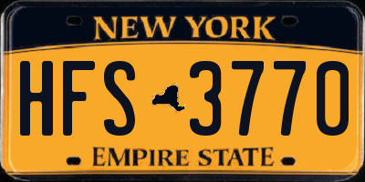 NY license plate HFS3770