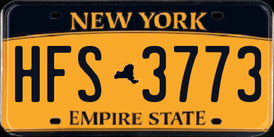NY license plate HFS3773