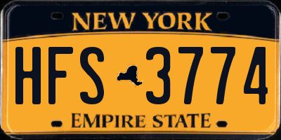 NY license plate HFS3774