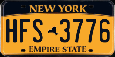 NY license plate HFS3776