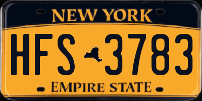 NY license plate HFS3783