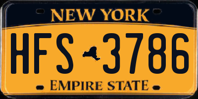 NY license plate HFS3786