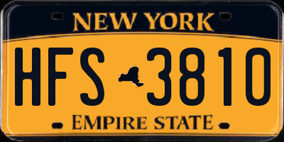 NY license plate HFS3810