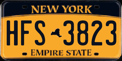 NY license plate HFS3823