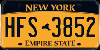 NY license plate HFS3852