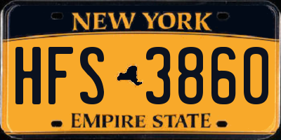 NY license plate HFS3860
