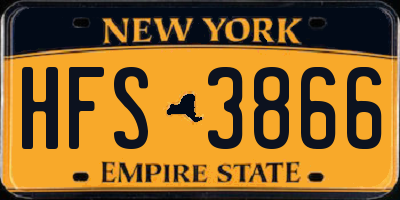 NY license plate HFS3866