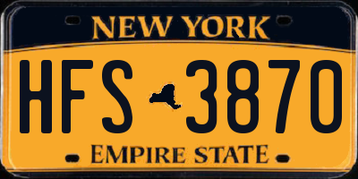 NY license plate HFS3870