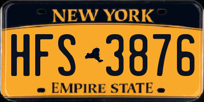 NY license plate HFS3876