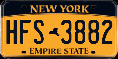 NY license plate HFS3882