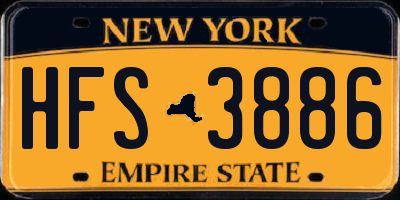 NY license plate HFS3886