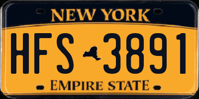 NY license plate HFS3891