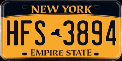 NY license plate HFS3894