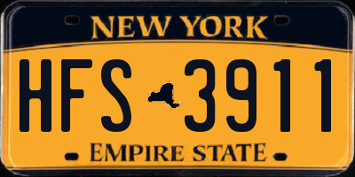 NY license plate HFS3911