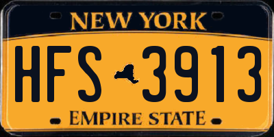 NY license plate HFS3913