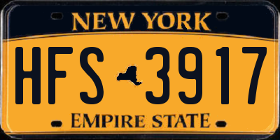 NY license plate HFS3917