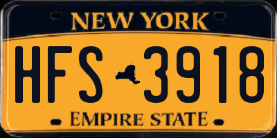 NY license plate HFS3918