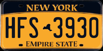NY license plate HFS3930