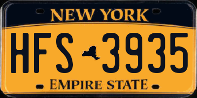 NY license plate HFS3935