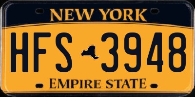 NY license plate HFS3948