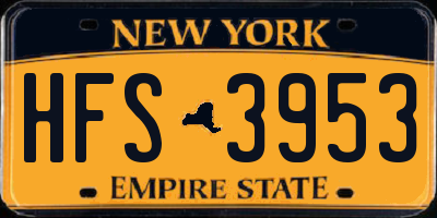 NY license plate HFS3953