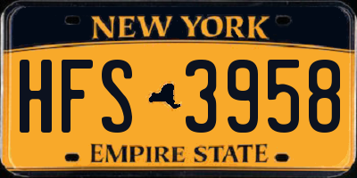 NY license plate HFS3958