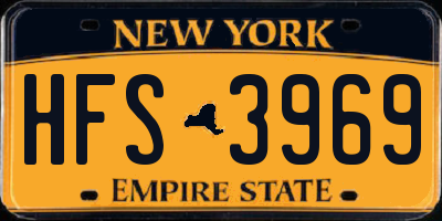 NY license plate HFS3969