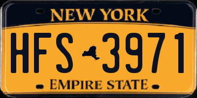 NY license plate HFS3971