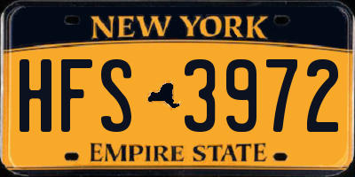 NY license plate HFS3972
